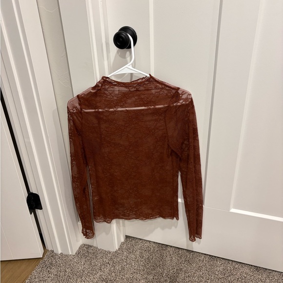 Elegant Brown/Copper Lace Top ‼️WORN ONE TIME‼️ - Picture 6 of 6